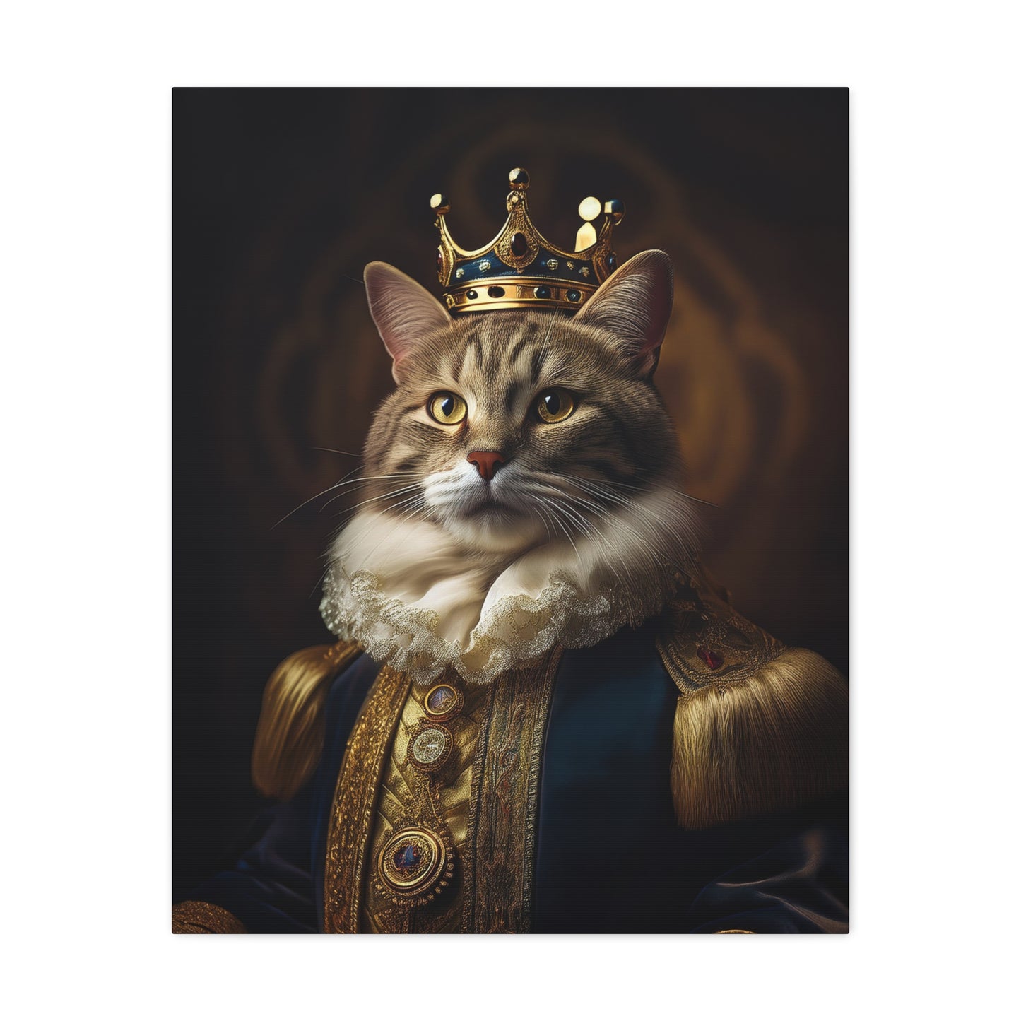 His Royal Meowjesty Canvas Art | Stretched Matte Wall Decor 002