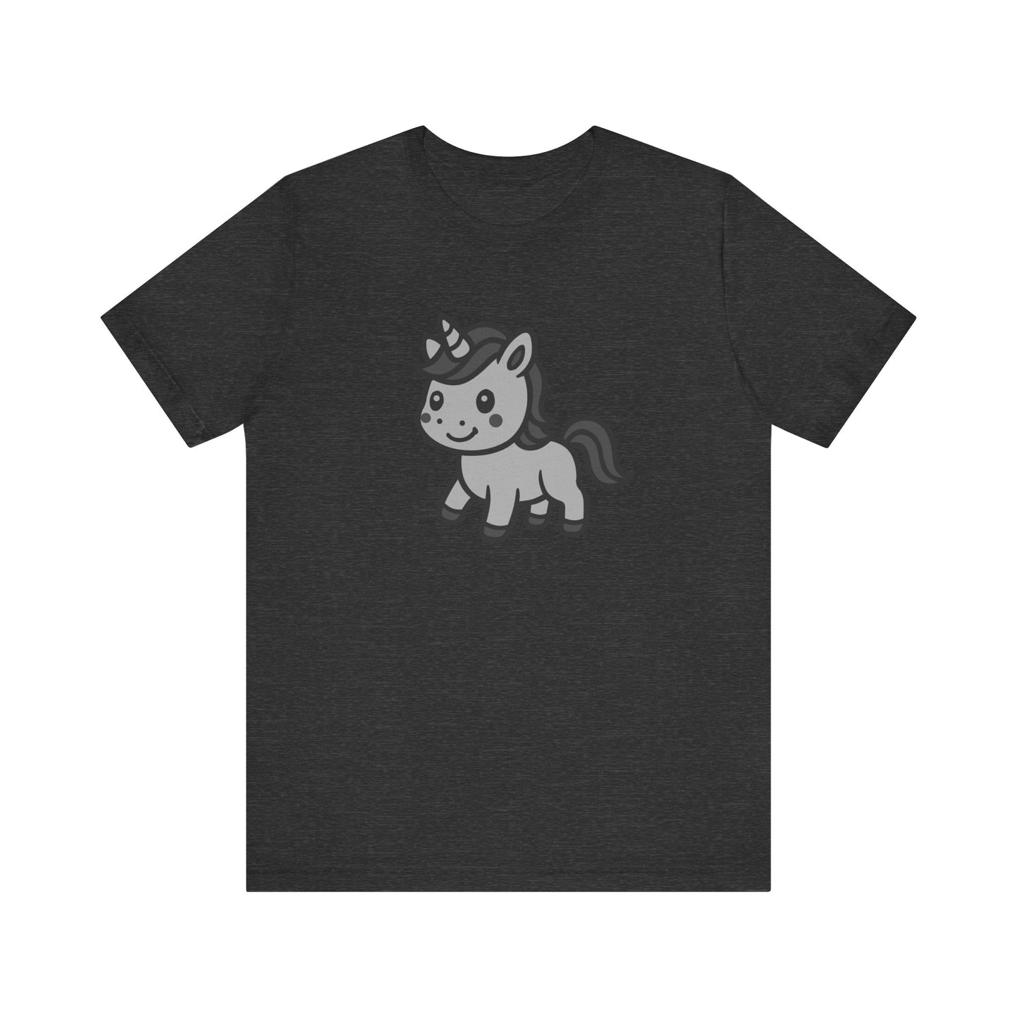 Cute Unicorn Graphic Tee Dark Theme – Kawaii Vector Design with Whimsical Charm