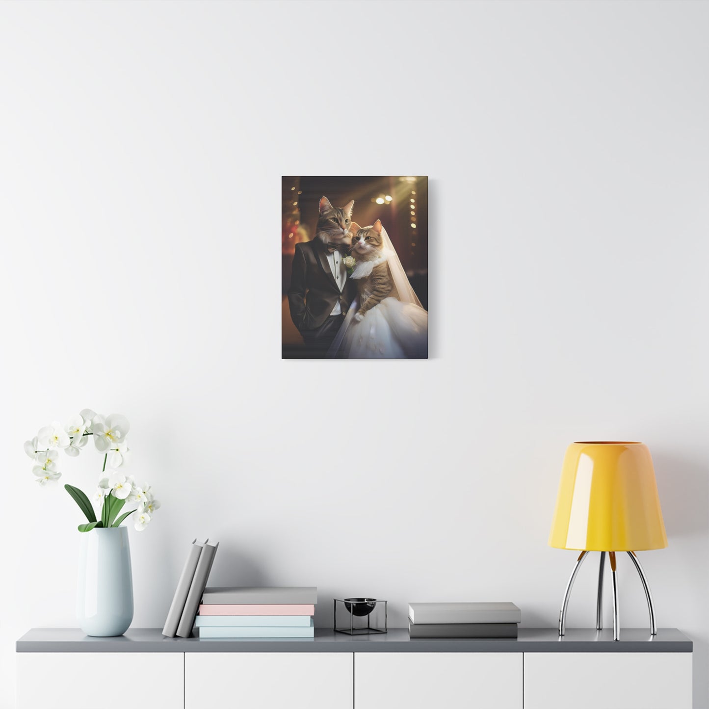 Cat Wedding Day Canvas Art | Stretched Matte Wall Decor 002