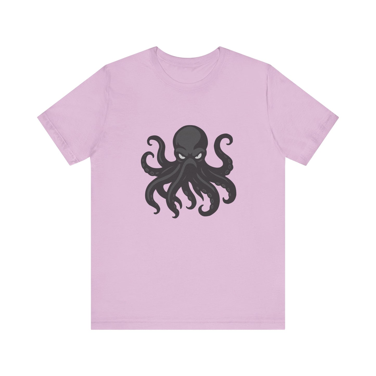 Dark Theme Octopus Graphic T-Shirt – Fierce Grayscale Tentacle Design on Black Tee with Bold Energy and Modern Ghost Effect. Unisex Jersey Short Sleeve Tee
