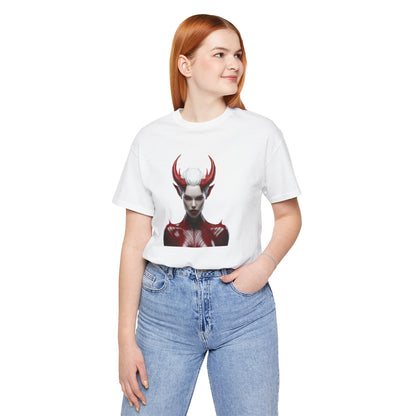 Fierce Devil Woman Halloween Shirt – Seductive Demon Graphic Tee for Bold Halloween Style