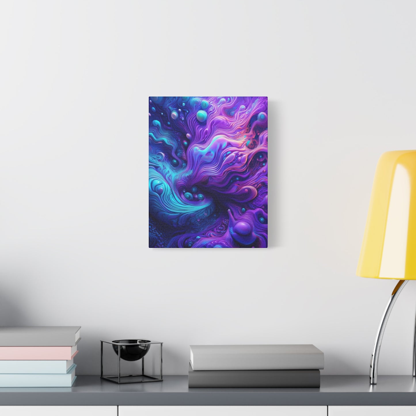 Ethereal Depths Vibrant Abstract Canvas Art - Matte Stretched Wall Decor