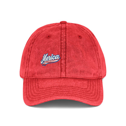 MERICA Vintage Hat – Patriotic Embroidered Hat for Bold American Style