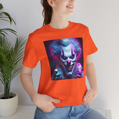 Scary Clown Halloween Shirt – Creepy Evil Clown Face Graphic Tee for Horror Fans. Unisex Jersey Short Sleeve Tee