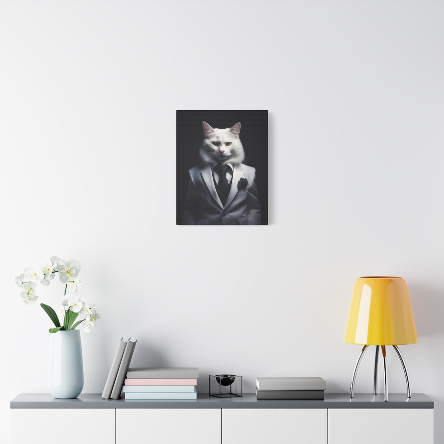 The Purr-fect Gentleman Canvas Art | Stretched Matte Wall Decor 002