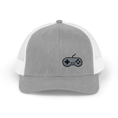 Retro Game Controller Trucker Hat – Embroidered Gamer Hat for Vintage Video Game Lovers and 90s Nostalgia
