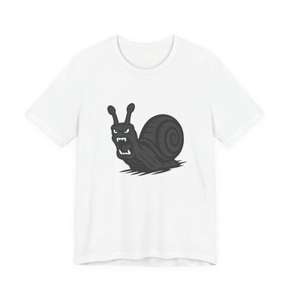 Angry Snail Graphic T-Shirt – Savage Screaming Snail Dark Theme Design on Black Tee for Bold Humor, Streetwear, and Weird Animal Vibes. Unisex Jersey Short Sleeve Tee
