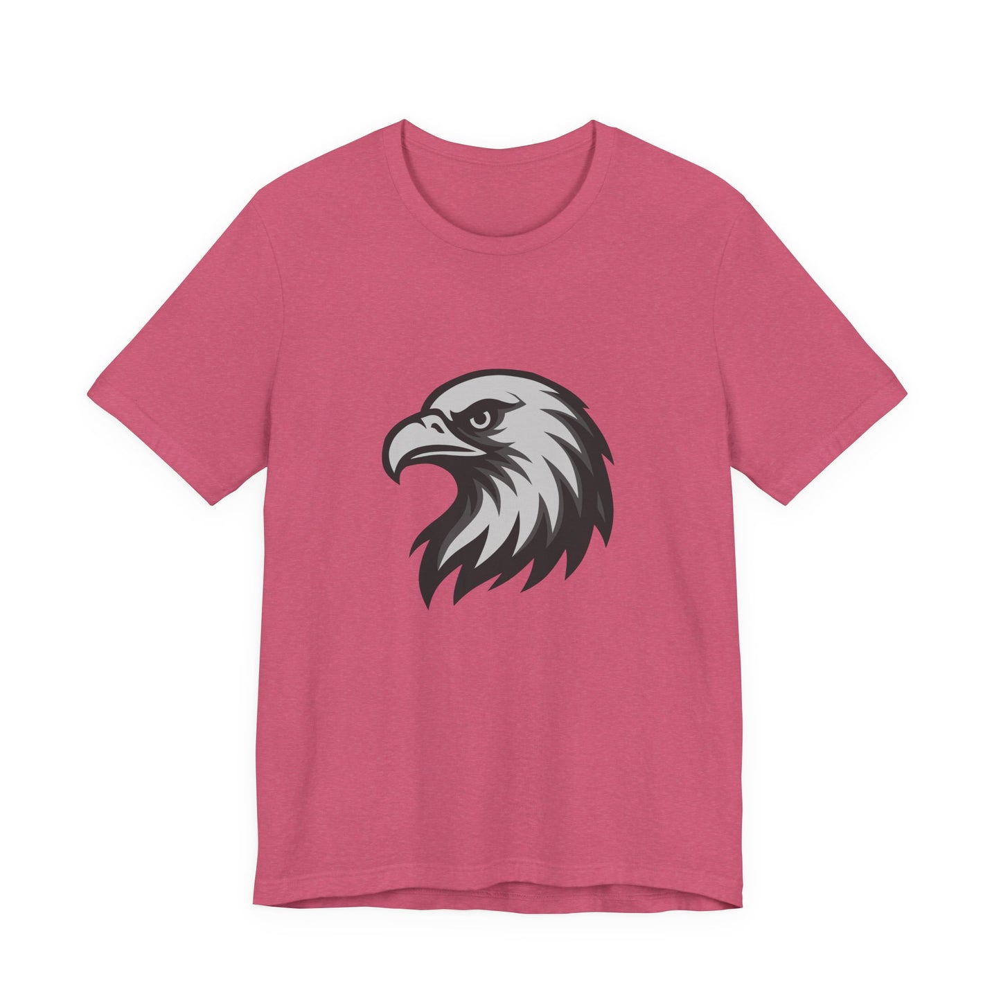 Eagle Head Graphic T-Shirt – Bold Dark Theme Grayscale Bird of Prey Design on Black Tee with Fierce Detail and Modern Ghost Effect. Unisex Jersey Short Sleeve Tee