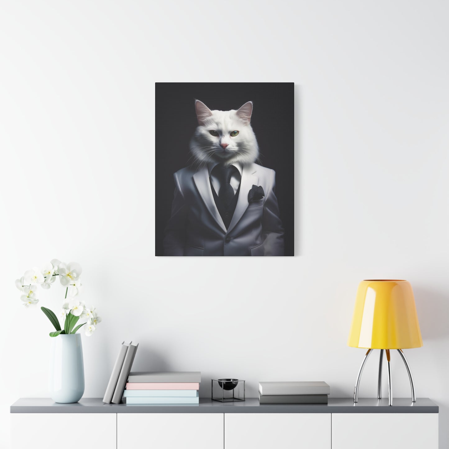 The Purr-fect Gentleman Canvas Art | Stretched Matte Wall Decor 002