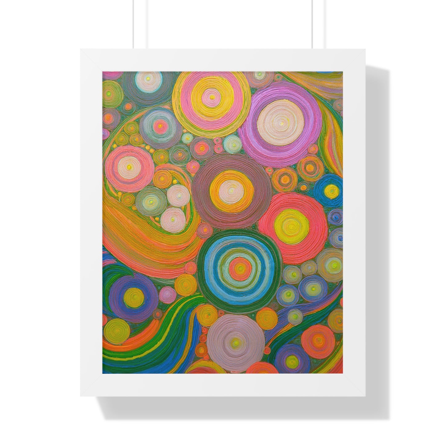 Seeing Circles Framed Vertical Poster - Vibrant Wall Art for Home Decor