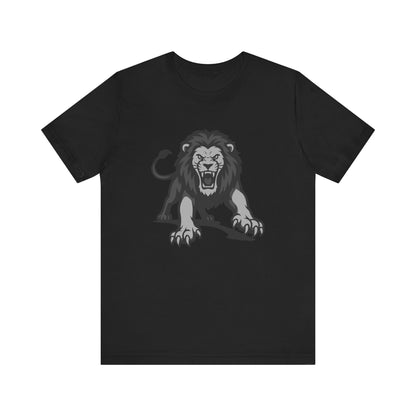 Roaring Lion Graphic Tee Dark Theme – Fierce Predator Design for Bold Style