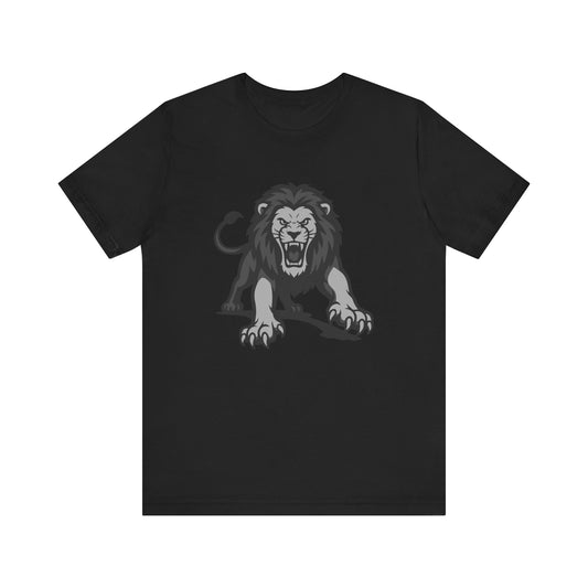 Roaring Lion Graphic Tee Dark Theme – Fierce Predator Design for Bold Style