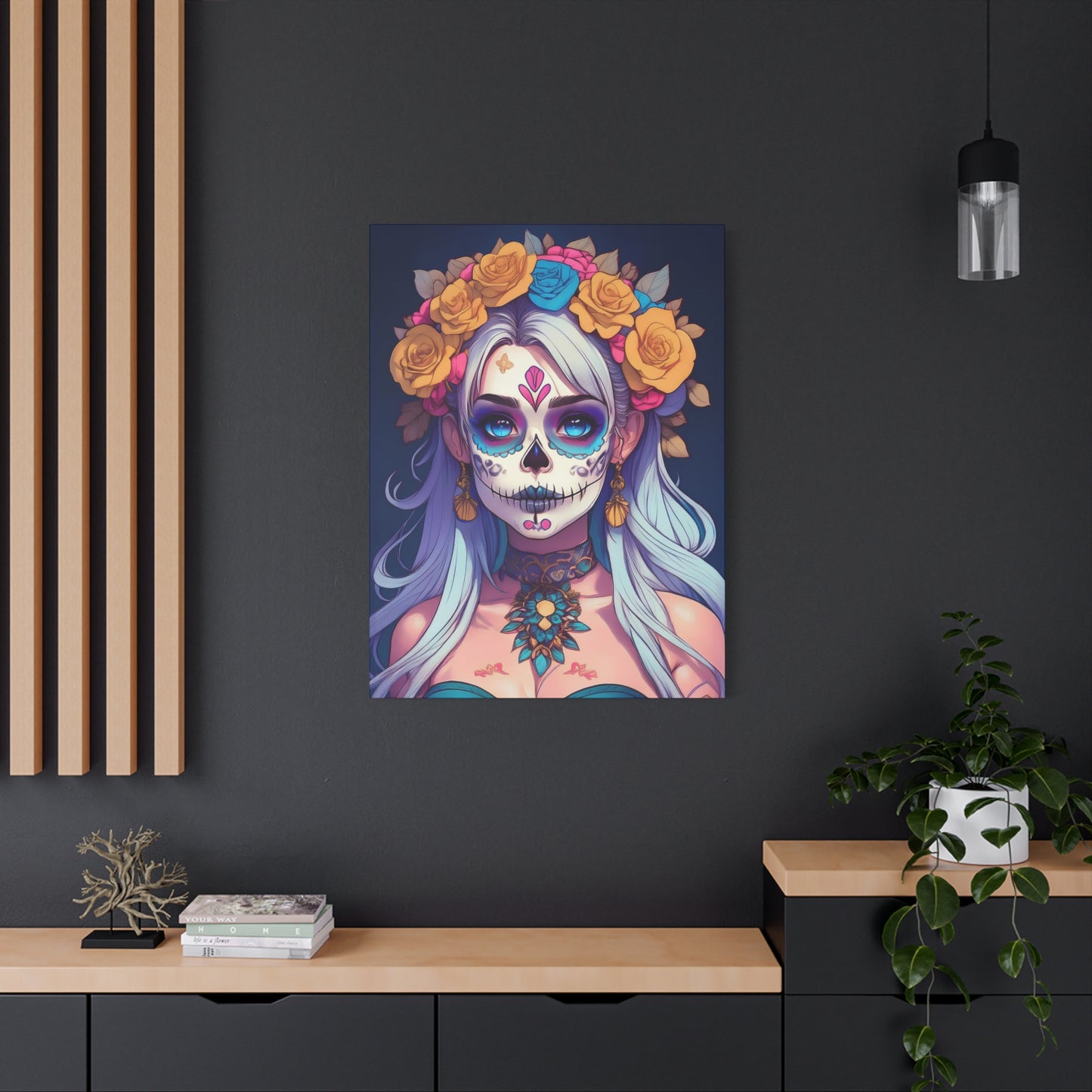 Dia de los Muertos Canvas Art | Day of the Dead - Stretched Matte Wall Decor 014