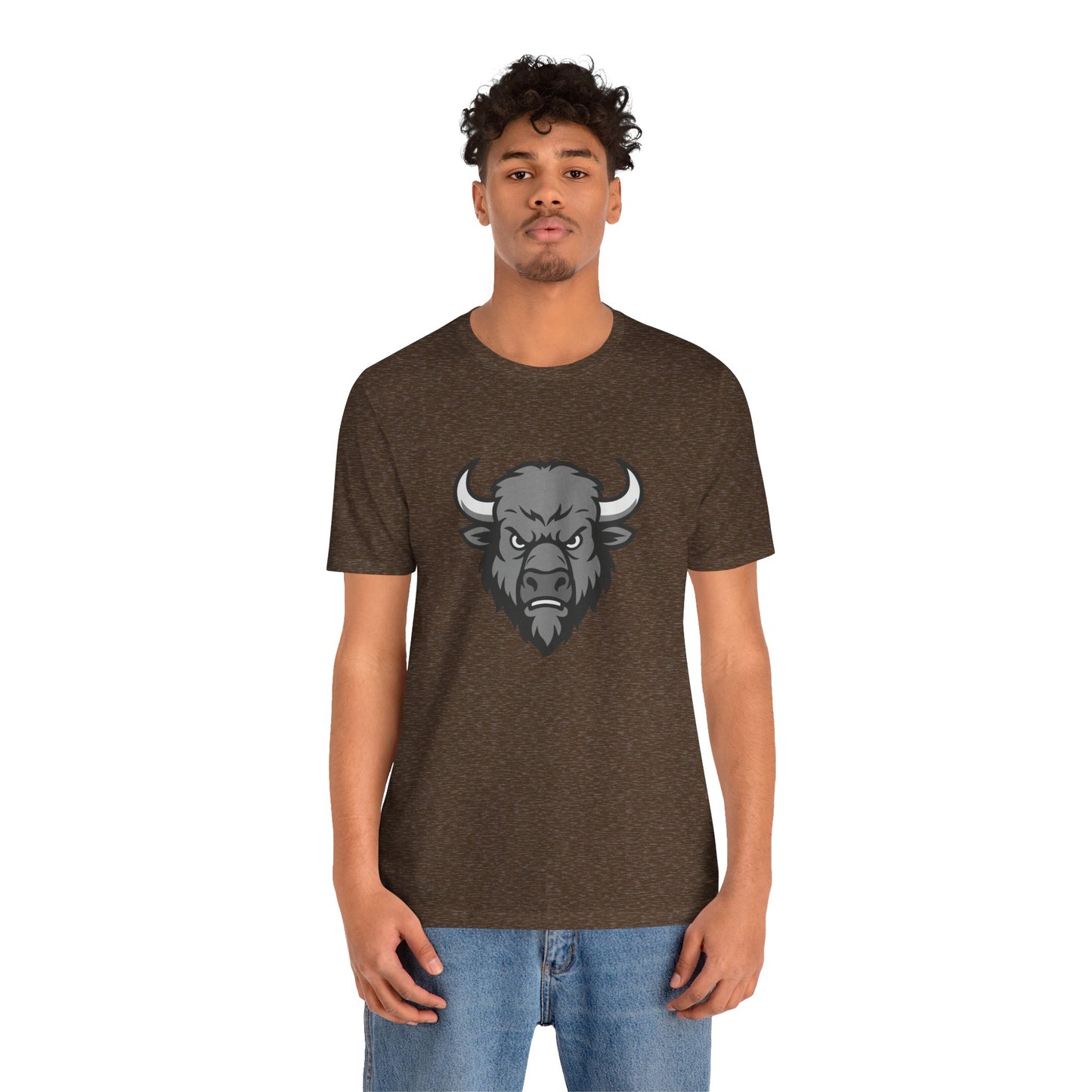 Buffalo Head Graphic Tee Dark Theme – Powerful Vector Bison Design for Bold Style