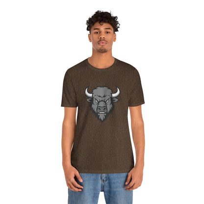 Buffalo Head Graphic Tee Dark Theme – Powerful Vector Bison Design for Bold Style