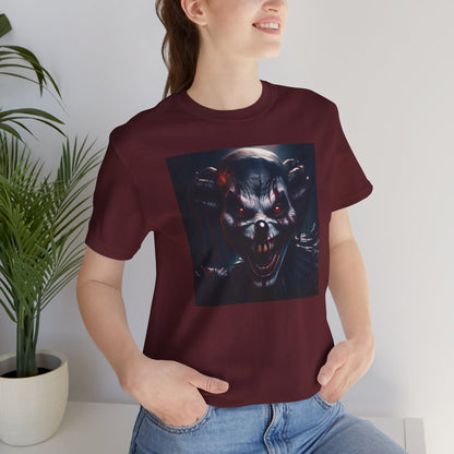 Terrifying Clown Face Halloween Shirt – Haunted Circus Horror Graphic Tee for Halloween Fright Fans