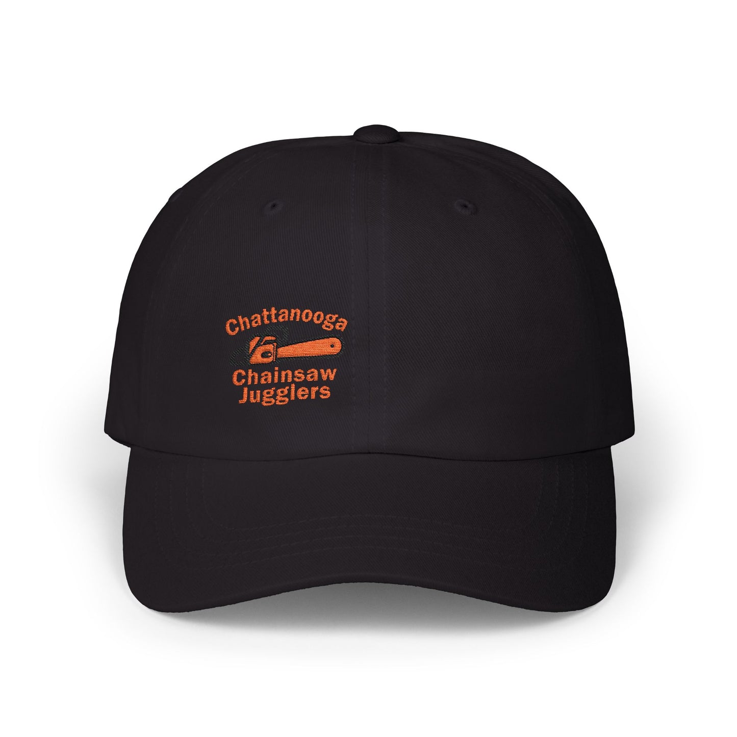Chattanooga Chainsaw Jugglers Classic Dad Hat – Embroidered Hat with Retro Circus Chaos and Dangercore Energy