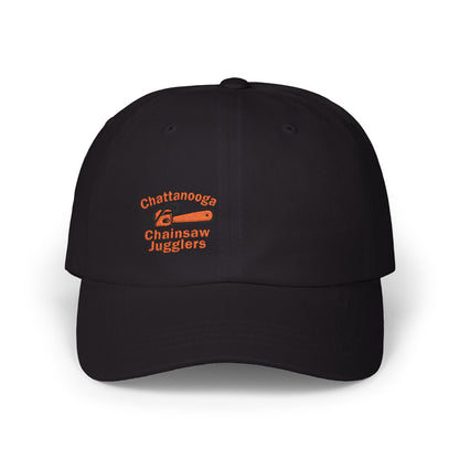 Chattanooga Chainsaw Jugglers Classic Dad Hat – Embroidered Hat with Retro Circus Chaos and Dangercore Energy