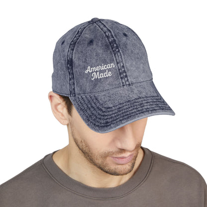 American Made Vintage Hat – Embroidered Patriotic Hat with Retro Script for USA Pride and Everyday Freedom