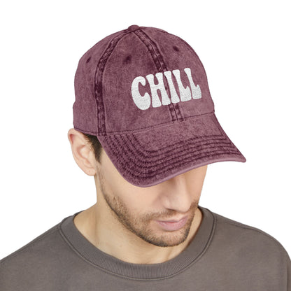 Chill Vintage Hat – Embroidered Relaxed Script Hat for Easygoing Vibes and Everyday Cool