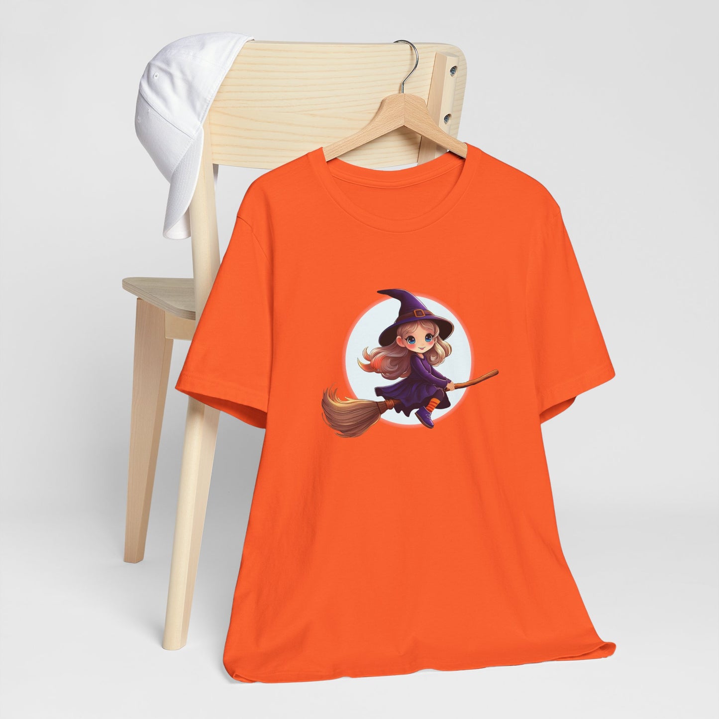 Cute Witch on a Broom Halloween Shirt – Adorable Flying Witch Graphic Tee for Kids and Magic Lovers