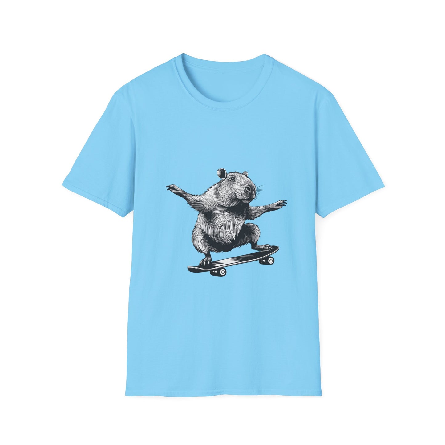 Capybara Shreddin. Unisex Softstyle T-Shirt