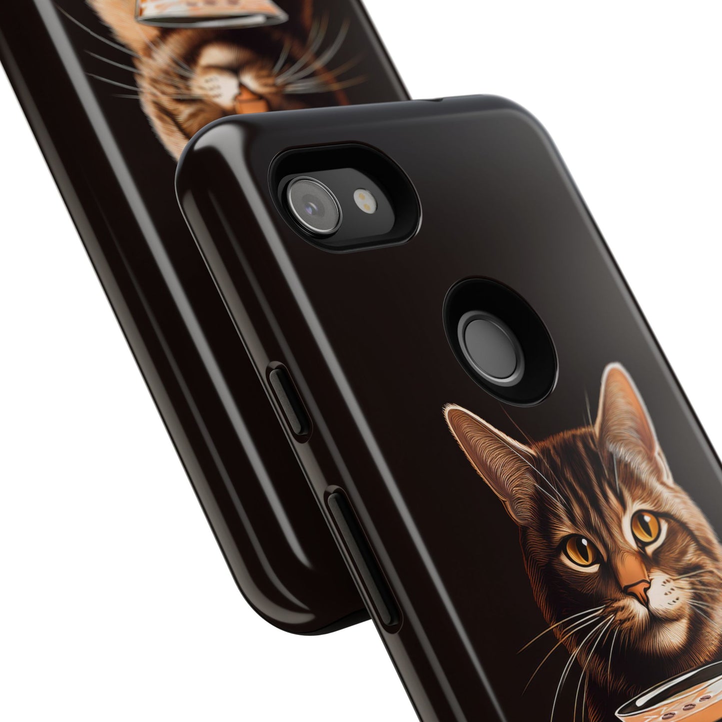 Sophisticated Cat with Espresso Martini Cell Phone Case 001