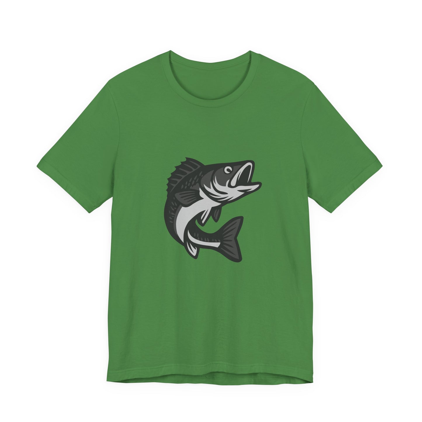Walleye Fishing Graphic T-Shirt – Dark Theme Grayscale Freshwater Game Fish Design on Black Tee with Angler Energy and Modern Ghost Effect. Unisex Jersey Short Sleeve Tee