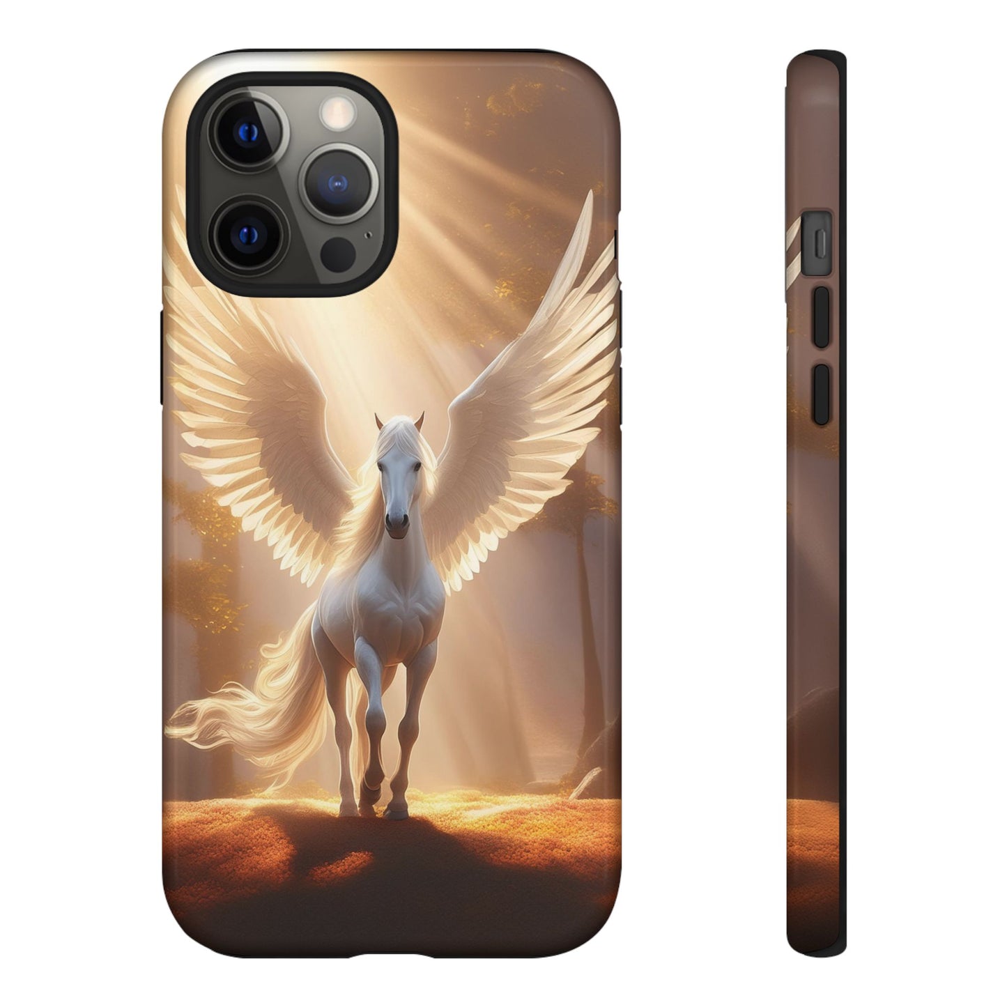 Pegasus Horse with beautiful wings lit by sun rays Tough Cases