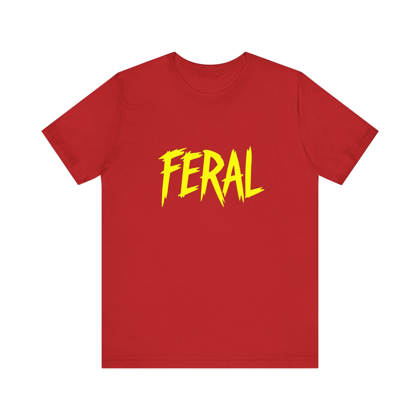 Colorful Design FERAL Shirt – Bright Yellow Chaos Tee for Women Who Are Loud, Wild, and Loving It. Unisex Jersey Short Sleeve Tee