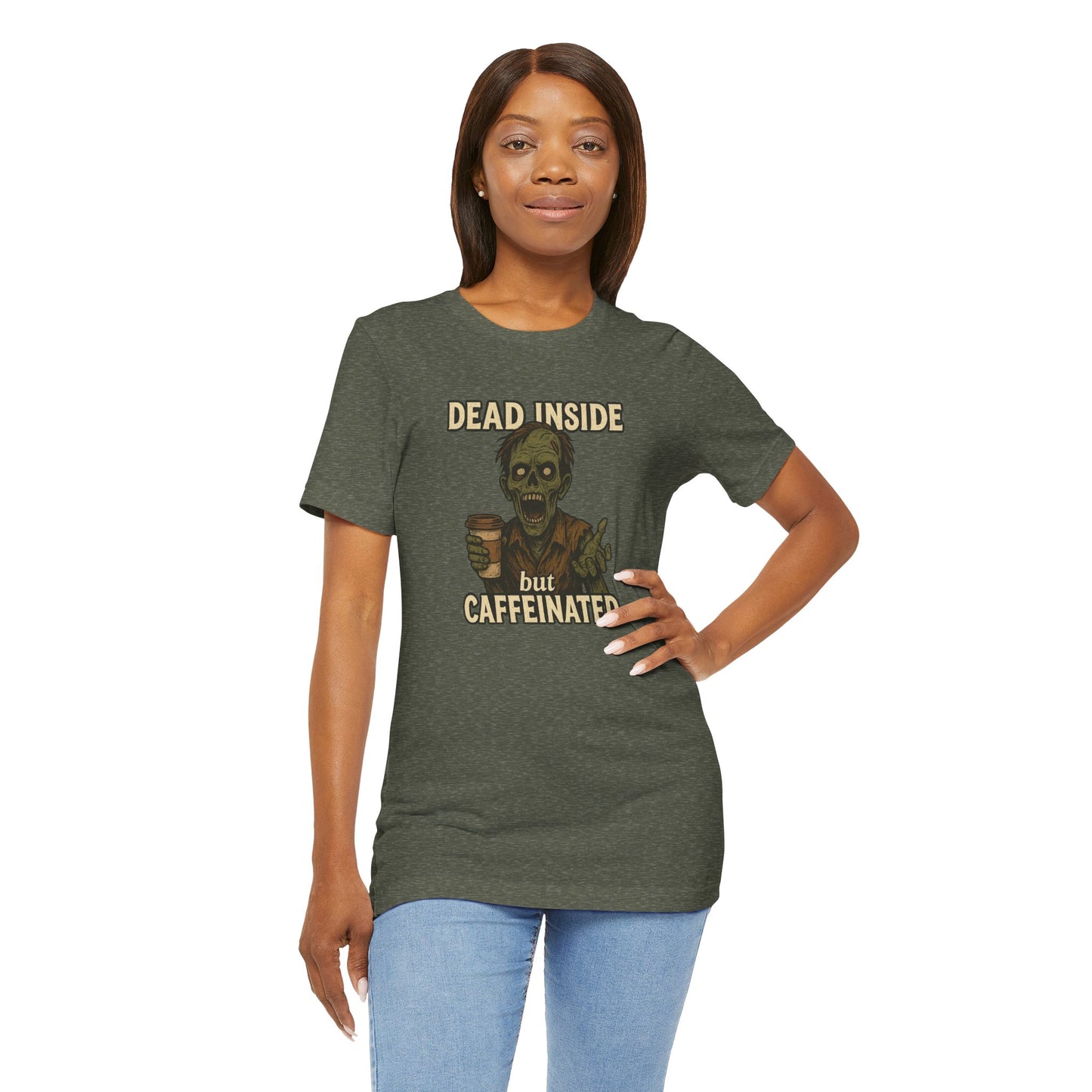 Dead Inside But Caffeinated Halloween Shirt – Funny Zombie Coffee Tee for Tired Souls