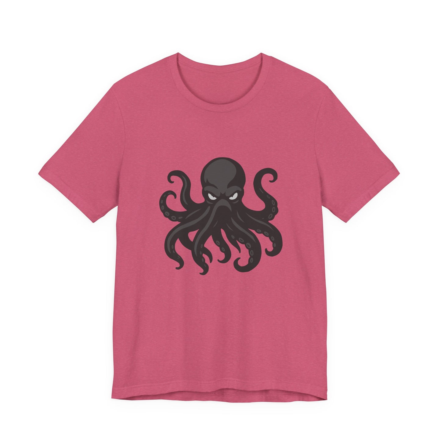 Dark Theme Octopus Graphic T-Shirt – Fierce Grayscale Tentacle Design on Black Tee with Bold Energy and Modern Ghost Effect. Unisex Jersey Short Sleeve Tee
