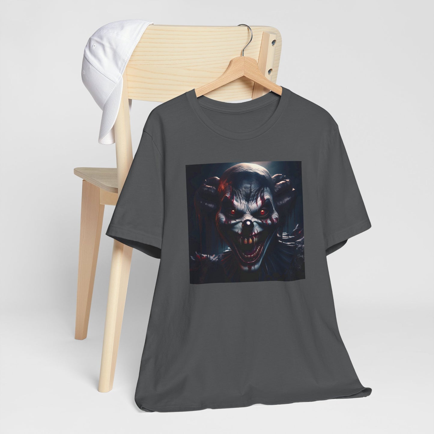 Terrifying Clown Face Halloween Shirt – Haunted Circus Horror Graphic Tee for Halloween Fright Fans