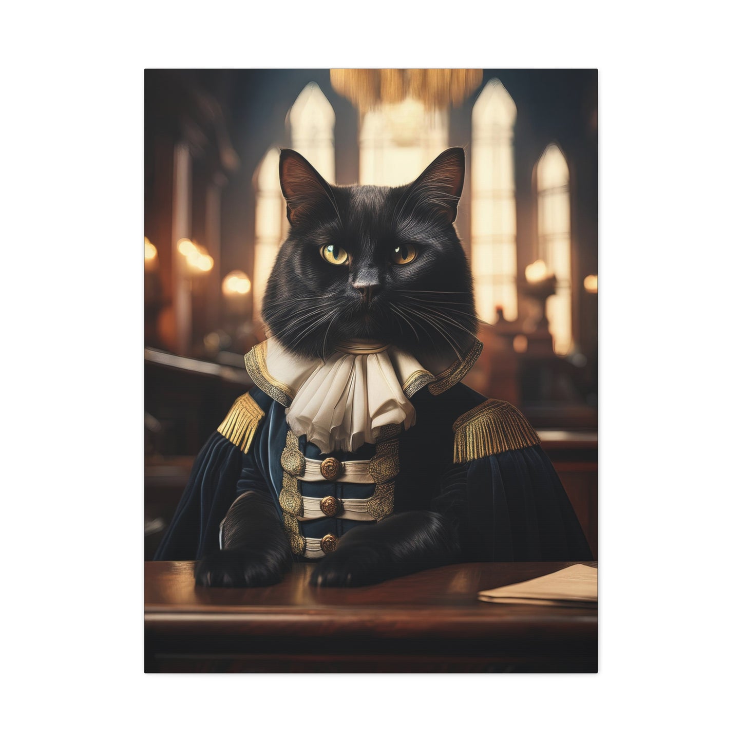 Judge Whiskers Canvas Art | Stretched Matte Wall Decor