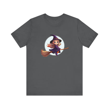 Cute Witch on a Broom Halloween Shirt – Adorable Flying Witch Graphic Tee for Kids and Magic Lovers