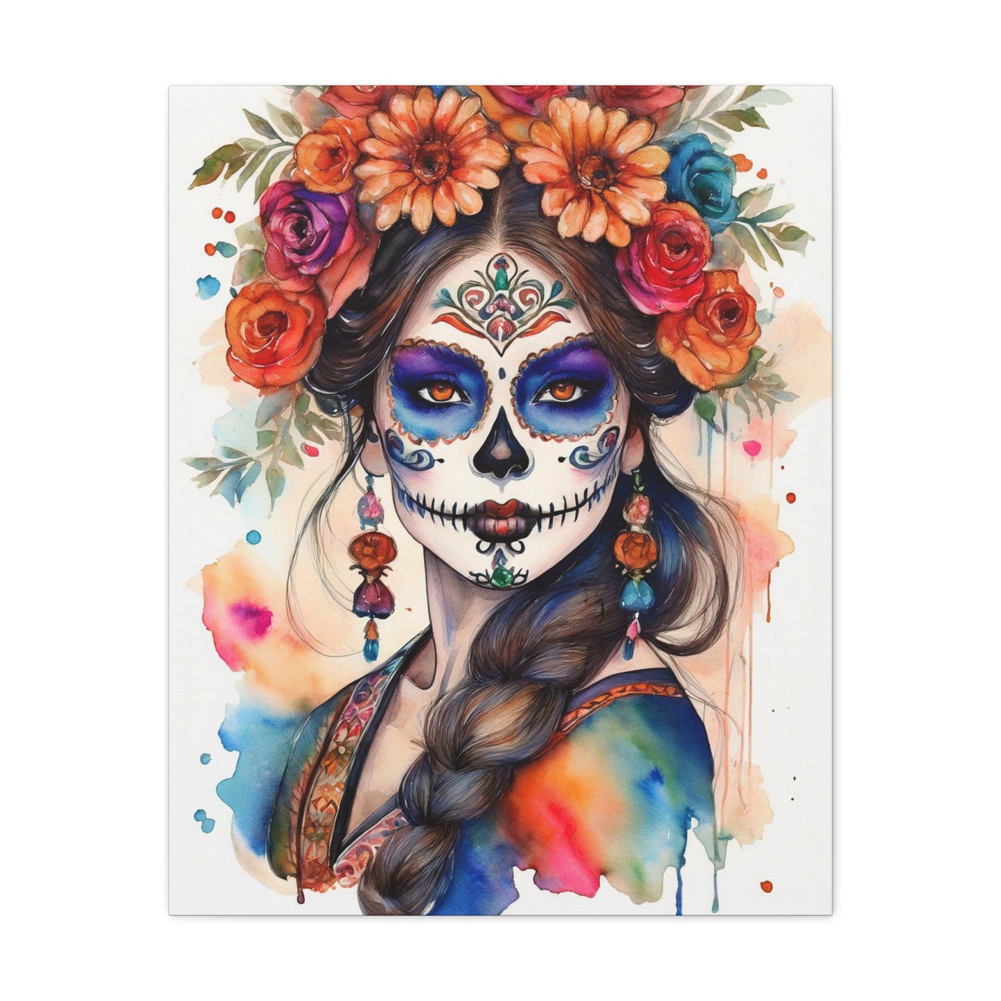 Dia de los Muertos Canvas Art | Day of the Dead - Stretched Matte Wall Decor 012