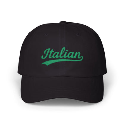 Italian Embroidered Classic Dad Hat – Script Baseball Hat for Italian Pride, Heritage, and Big Sauce Energy