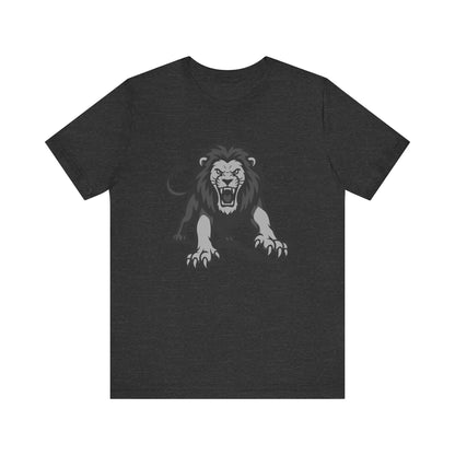 Roaring Lion Graphic Tee Dark Theme – Fierce Predator Design for Bold Style