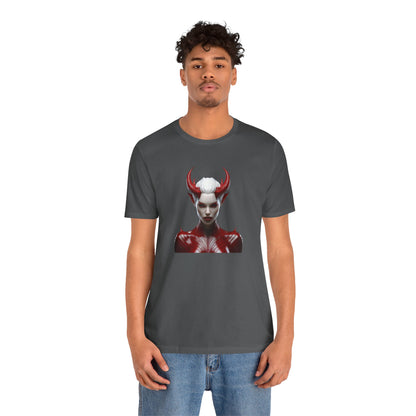 Fierce Devil Woman Halloween Shirt – Seductive Demon Graphic Tee for Bold Halloween Style
