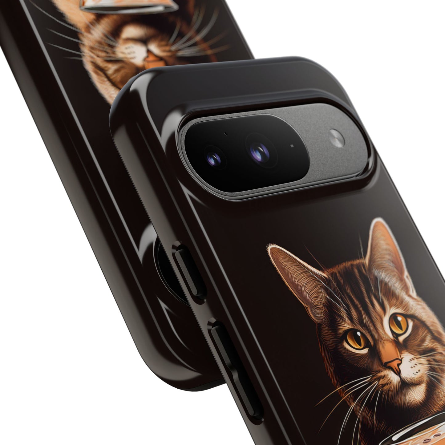 Sophisticated Cat with Espresso Martini Cell Phone Case 001