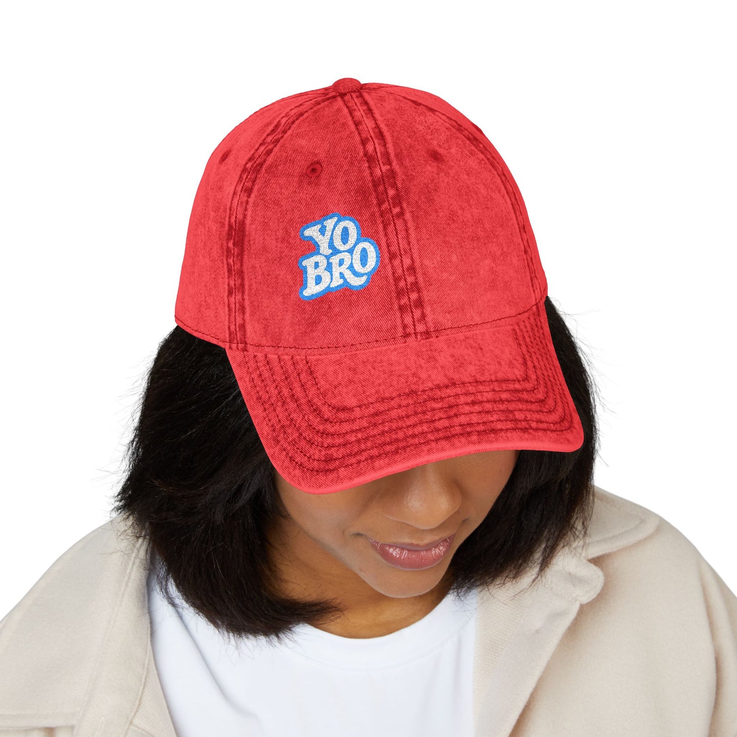 Yo Bro Vintage Hat – Funny Bold Embroidered Hat for Men and Women with Bro Energy