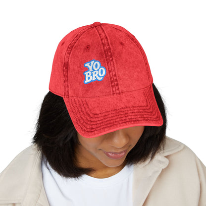 Yo Bro Vintage Hat – Funny Bold Embroidered Hat for Men and Women with Bro Energy