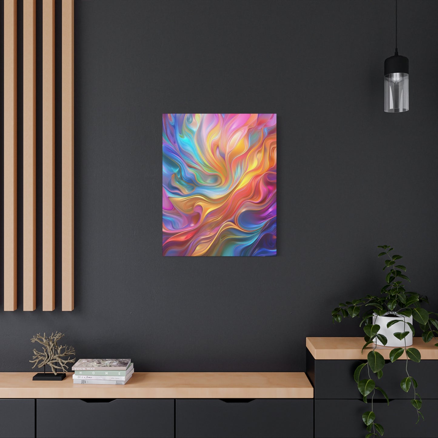 Waves of Radiance Vibrant Abstract Canvas Wall Art