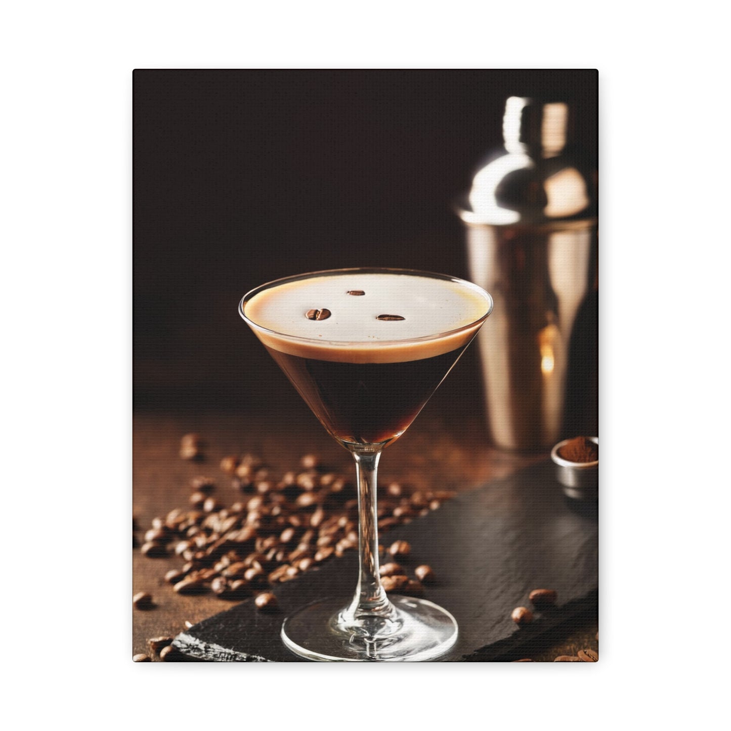 Espresso Martini customizable Canvas Art Print - Stretched Wall Decor for Home & Bar