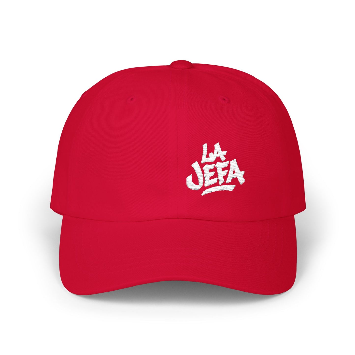 La Jefa Embroidered Classic Dad Hat – Bold Latina Boss Hat for Confident Women, Statement Streetwear, and Jefa Energy. White Letters