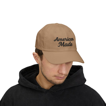 American Made Classic Dad Hat – Embroidered Patriotic Baseball Hat with Retro Script for USA Pride and Everyday Wear