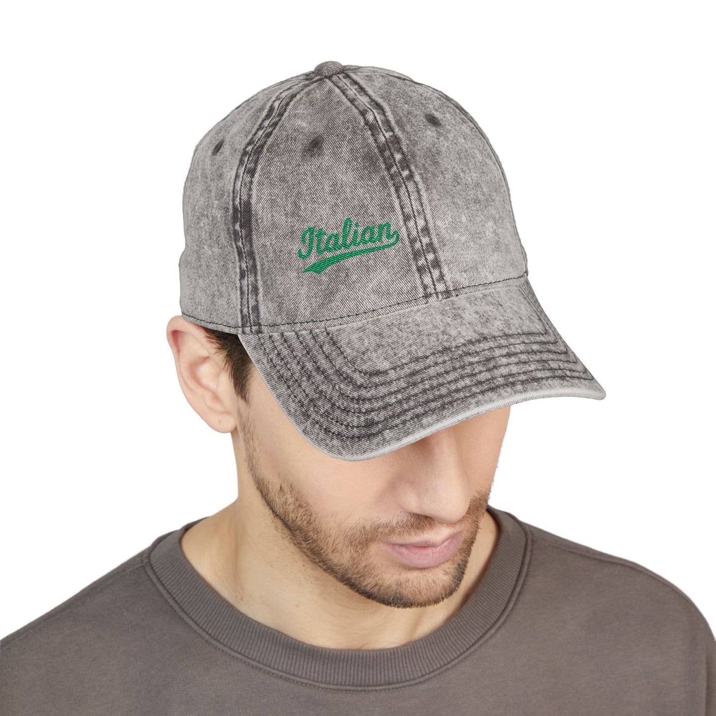 Italian Vintage Hat – Green Script Heritage Hat for Pasta Lovers and Italian Pride