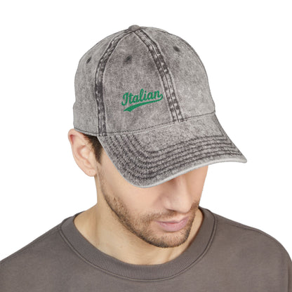 Italian Vintage Hat – Green Script Heritage Hat for Pasta Lovers and Italian Pride