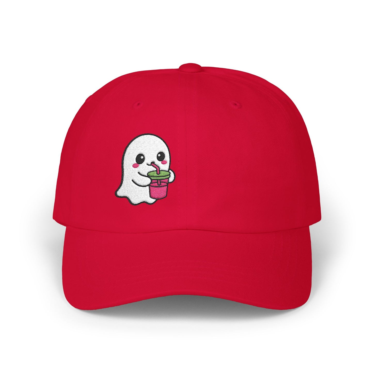 Cute Ghost Classic Dad Hat – Embroidered Kawaii Ghost Drinking Hat for Halloween Vibes and Everyday Boo Energy