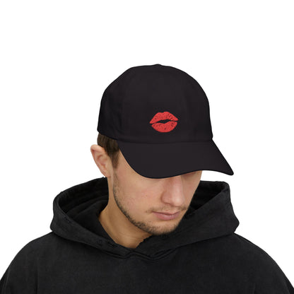 Red Lips Classic Dad Hat – Embroidered Lip Hat for Bold Style, Sassy Vibes, and Flirty Streetwear Looks
